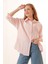 3900 Oversize Uzun Basic Gömlek - Pudra 4