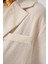0706 Crop Keten Ceket - M. Krem 3