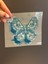 11X11 cm Ütü Ile Yapışan Mavi Kelebek Transfer Baskı Arma 2