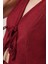 Ön Bağlama Detaylı Yelek ve Pantolon Bordo Ikili Takım 7