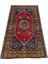 El Dokuma Eskitme Ince Yahyalı 101X175 Kırmızı Lacivert Yün Halı 1