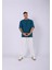 Unisex %100 Pamuk Oversize Düz T-Shirt Petrol 1