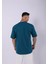 Unisex %100 Pamuk Oversize Düz T-Shirt Petrol 4