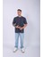 Unisex %100 Pamuk Oversize Düz T-Shirt Antrasit 3