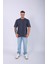 Unisex %100 Pamuk Oversize Düz T-Shirt Antrasit 5