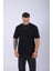 Unisex %100 Pamuk Oversize Düz T-Shirt Siyah 3