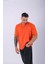 Unisex %100 Pamuk Oversize Düz T-Shirt Turuncu 3