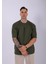 Unisex %100 Pamuk Oversize Düz T-Shirt Haki 1