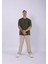 Unisex %100 Pamuk Oversize Düz T-Shirt Haki 4