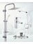 Krom Dubai Duş Seti , Lüx Kare Eviye , Sabit Lavabo , Banyo Bataryası 4’lü Set 1