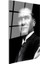 Siyah Fonlu Atatürk - Karizmatik Portre Cam Tablo 3