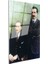 Atatürk ve Inönü - Yeşil Fonlu Tarihi Portre Cam Tablo 3