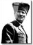 Kalpaklı Atatürk - Beyaz Fonda Portre Cam Tablo 2