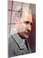Sanatsal Atatürk - Pastel Tonlarda Profil Cam Tablo 3