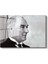 Profil Atatürk - Siyah Beyaz Zarif Portre Cam Tablo 2
