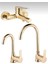 Kca Gold Altın Mutfak Eviye, Lavabo ve Banyo Bataryası Musluğu Çeşmesi Çift Su Girişli 3’lü Set 1