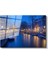 Amsterdam Kanalları - Gece Işıklarında Tarihi Evler Cam Tablo 2
