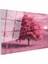 Pembe Ağaç - Gün Batımı Huzuru Cam Tablo 3