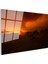 Alev Dağları - Kızıl Gökyüzü ve Dramatik Silüetler Cam Tablo 3