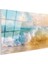 Okyanus Dalgası - Turkuaz Sulardan Sahile Vuran Köpüklü Dalga Cam Tablo 3