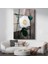 Beyaz Gül - Minimalist Çiçek Portresi Cam Tablo 1