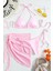 Pareolu Bağlamalı 3'lü Bikini Takım Set (Çıkartılabilir Kaplı) 1
