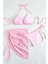 Pareolu Bağlamalı 3'lü Bikini Takım Set (Çıkartılabilir Kaplı) 2