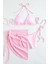 Pareolu Bağlamalı 3'lü Bikini Takım Set (Çıkartılabilir Kaplı) 3