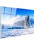 Kış Masalı - Kar Kaplı Çam Ağaçları ve Beyaz Örtü Cam Tablo 3
