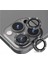 Iphone 16 Pro ve 16 Pro Max Siyah (Black) Titanyum Uyumlu Taşlı Kamera Lens Koruyucu Cam 1