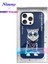 iPhone 15 Pro Uyumlu 3D Gözlük Zincir Handsome Kedi Nakış İşlemeli Kabartmalı Cool Glasses Kılıf 7