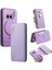 Caseneo For Nothing PHONE(2A)KILIF Çapraz Doku Deri Çıkarılabilir Manyetik Telefon Kılıfı-Mor (Yurt Dışından) 1