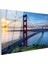 Golden Gate Köprüsü - Gün Batımında Kızıl Silüet Cam Tablo 3