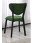 Elma Modeli Kare Mutfak Masa Sandalye Takımı 4 Sandalye 1 Siyah Mermer Desen Masa 70X70 Keten Kumaş 4