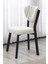 Elma Modeli Kare Mutfak Masa Sandalye Takımı 4 Sandalye 1 Siyah Mermer Desen Masa 70X70 Keten Kumaş 3
