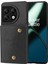 Oneplus 11 5g Kart Tutucu Telefon Kılıfı Pu Deri Kaplamalı Tpu Kickstand Kılıf Araç Montaj Metal Levhası-Siyah (Yurt Dışından) 1