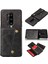 Kickstand Kart Tutucu Pu Deri Kaplamalı Tpu Telefon Kılıfı [yerleşik Araç Manyetik Levhası] Oneplus 8 Pro-Siyah Için (Yurt Dışından) 1