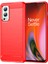 1.8mm Hava Yastığı Tpu Kılıf Fırçalanmış Yüzey Karbon Fiber Doku Telefon Kılıfı Isı Dağıtma Tasarımı ile Oneplus Nord 2 5g-Kırmızı (Yurt Dışından) 1