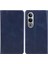 Oneplus Nord Ce4 5g Kılıf Pu Deri Cüzdan Kılıfı Dana Doku Telefon Kabuğu Manyetik Tokalı-Mavi (Yurt Dışından) 1
