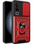 Oneplus Nord Ce4 5g Kılıfı Sürgülü Kamera Kapağı Pc + Tpu Kickstand Telefon Kılıfı-Kırmızı (Yurt Dışından) 1