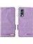 Oneplus Nord 2 5g Yan Manyetik Tokalar Donanım Tasarım Kapak Deri+Tpu Akıllı Telefon Kılıfı Kabuğu Cüzdan Standı Ile-Mor (Yurt Dışından) 1