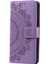 Sony Xperia 1 V Mandala Çiçek Desenli Deri Telefon Kılıfı Flip Cüzdan Standı Kapağı-Mor (Yurt Dışından) 4