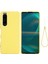 Sony Xperia 1 Iv 5g Hafif Düşmeye Karşı Sıvı Silikon Telefon Kılıfı Yumuşak Mikrofiber Astar Yastık Çizilmeye Kılıfı-Sarı (Yurt Dışından) 1