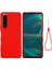 Sony Xperia 5 Iıı 5g-Kırmızı Için Kayışlı Ince Sıvı Silikon Jel Ka Tam Vücut Koruma Kılıfı (Yurt Dışından) 1