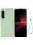 Sony Xperia 1 Iıı 5g-Yeşil Için Kayışlı Düz ​​renk Sıvı Silikon Iyi Korunan Telefon Koruyucu Kabuk (Yurt Dışından) 1