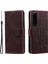 Sony Xperia 1 Vı Deri Kılıf Mandala Çiçek Baskılı Folio Telefon Kılıfı-Kahverengi (Yurt Dışından) 1