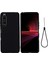 Sony Xperia 1 Iıı 5g-Siyah Için Kayışlı Düz ​​renk Sıvı Silikon Iyi Korunan Telefon Koruyucu Kılıf (Yurt Dışından) 1