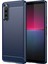 Sony Xperia 10 V Yumuşak Karbon Fiber Tpu Telefon Kılıfı Fırçalanmış Cep Telefonu Kapağı-Mavi (Yurt Dışından) 1