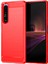 1.8mm Tpu Kılıf Karbon Fiber Doku Ince Işçilik Fırçalanmış Yüzey Bükülebilir Telefon Kılıfı Sony Xperia 1 Iıı 5g-Kırmızı (Yurt Dışından) 1