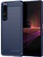 1.8mm Tpu Kılıf Karbon Fiber Doku Ince Işçilik Fırçalanmış Yüzey Bükülebilir Telefon Kılıfı Sony Xperia 1 Iıı 5g-Mavi (Yurt Dışından) 1